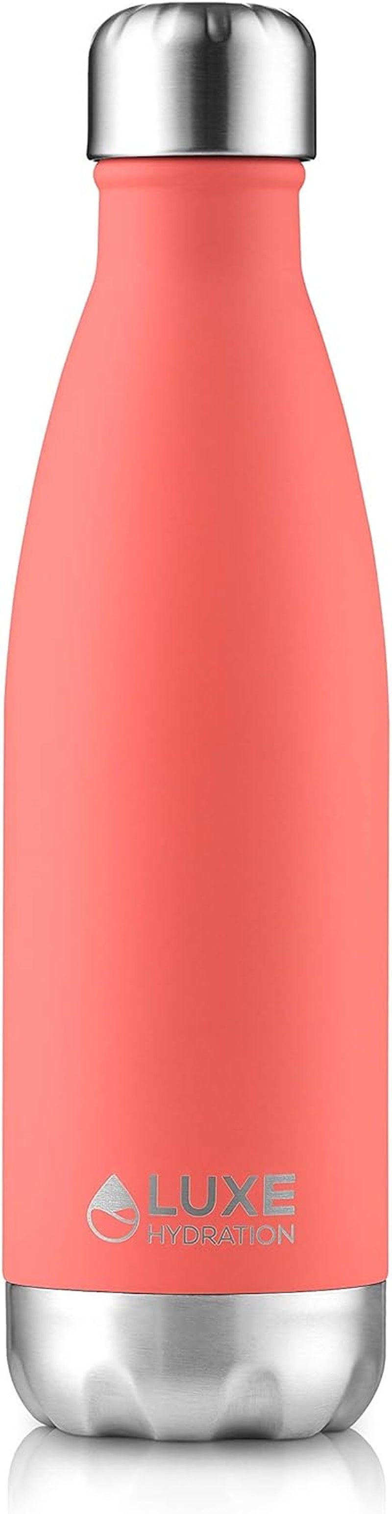 17Oz Travel Water Bottle - 18/8 304 Stainless Steel, Double Wall, Vacuum Insulated - Keep Drinks Cold for 24 Hours, Hot for 12 Hours - Leakproof Reusable Drink Holder - Coral
